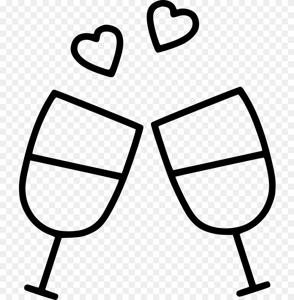 Wedding Toast Icon Clipart Toast Clip Art Wedding, Stencil, Glass, Alcohol, Wine Free Png Download