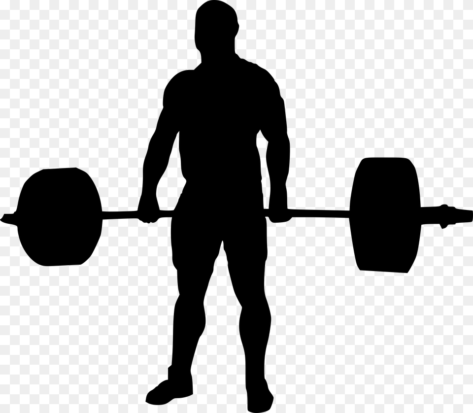 Download Weightlifter Silhouette, Gray Png