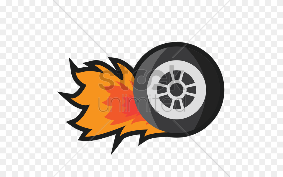 Download Wheel On Fire Clipart Clip Art Tire On Fire, Alloy Wheel, Vehicle, Transportation, Spoke Png
