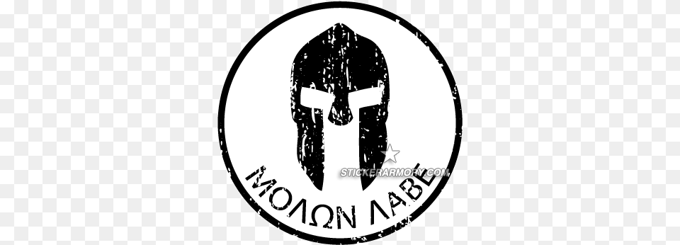 Download White Circle Sticker Spartan Come Molon Labe Spartan Logo, Emblem, Symbol Png Image