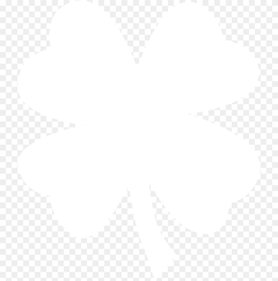 White Four Leaf Clover Four Leaf Transparent White 4 Leaf Clover, Stencil, Silhouette, Astronomy, Moon Free Png Download