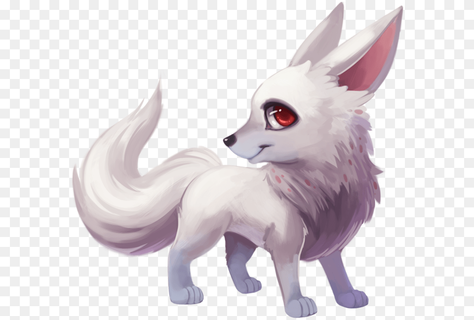 Download White Fox Background Kawaii Cute Wolf Background, Animal, Canine, Dog, Mammal Free Transparent Png