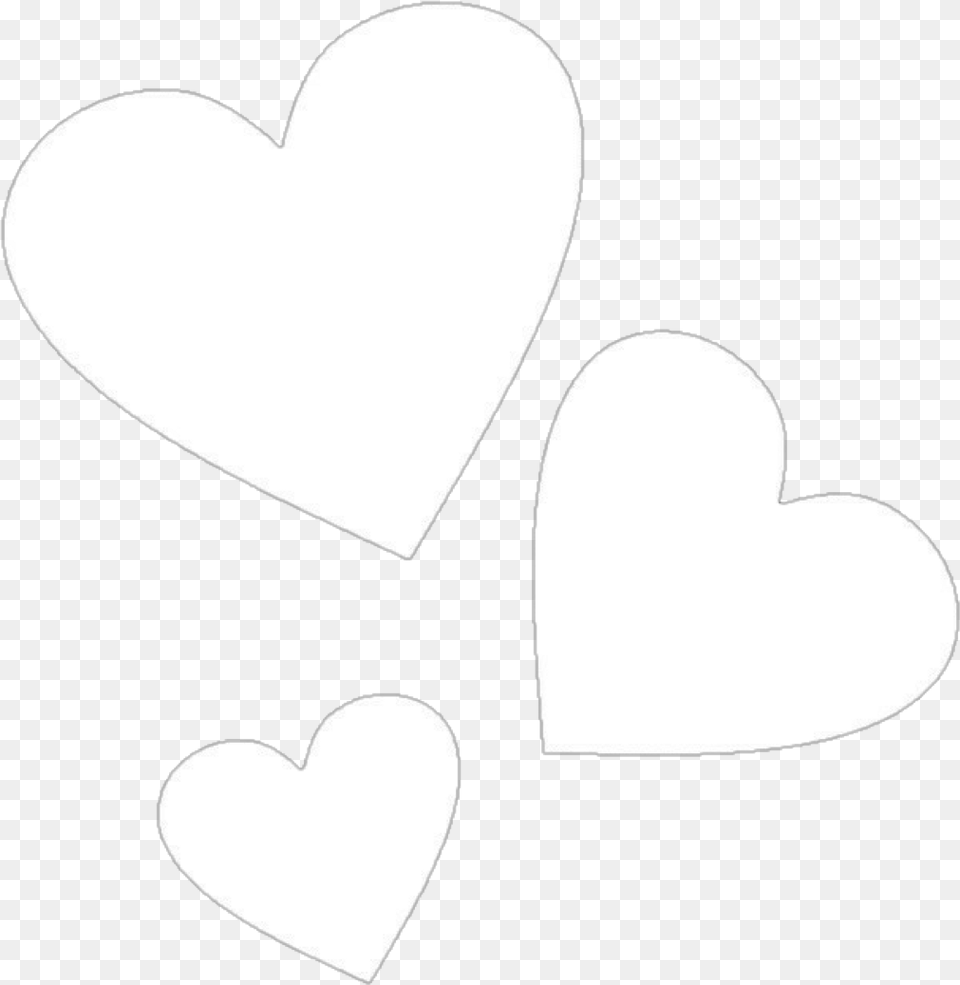 White Hearts Heart Whitehearts Whiteheart Love Cute White Heart, Stencil Free Png Download
