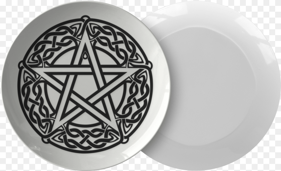 Download Wicca Pentacle Plate Celtic Pentagram Image Circle Tattoo On Chest For Men, Art, Pottery, Porcelain, Food Free Transparent Png