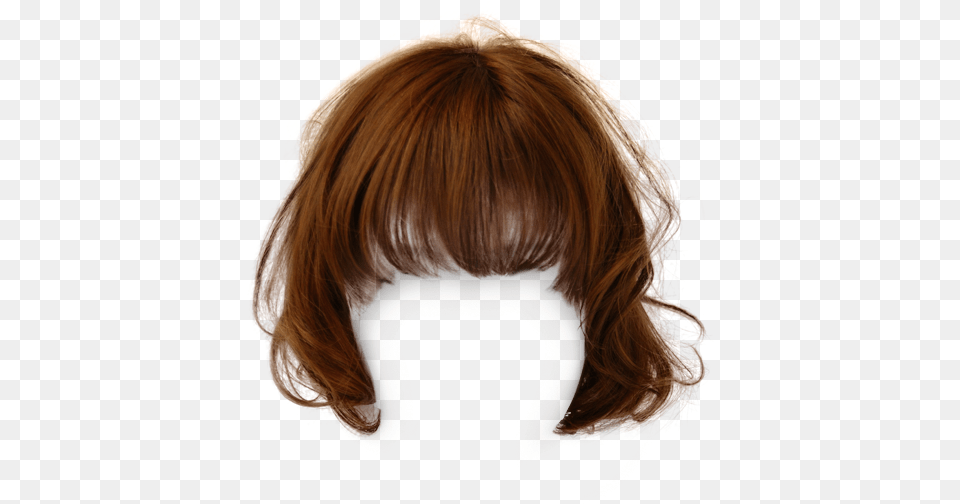 Wig Brown Hairstyle Short Pull Brown Hair Bangs, Photography, Person, Head, Girl Free Png Download