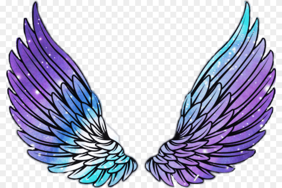 Download Wings Angel Angelwings Space Galaxy Stars Star Wing Tik Tok Stickers, Accessories Png
