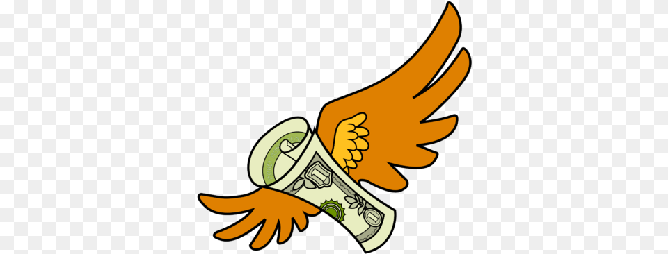Download Wings Clipart Money Throw Money Away Clipart Money Bird Clipart, Animal, Fish, Sea Life, Shark Png Image