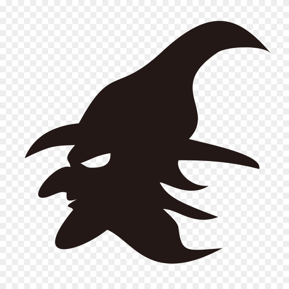 Download Witch Face Transparent, Silhouette, Stencil, Animal, Fish Png