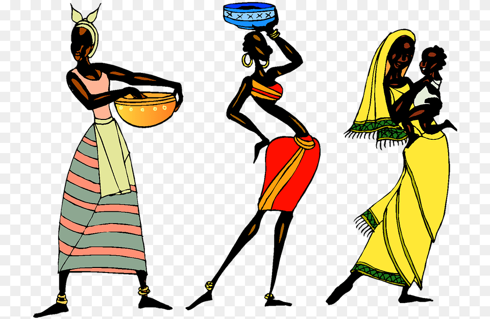 Download Woman Ethic African People Collage Tribe African Tribal Woman Painting, Adult, Bride, Female, Person Free Transparent Png
