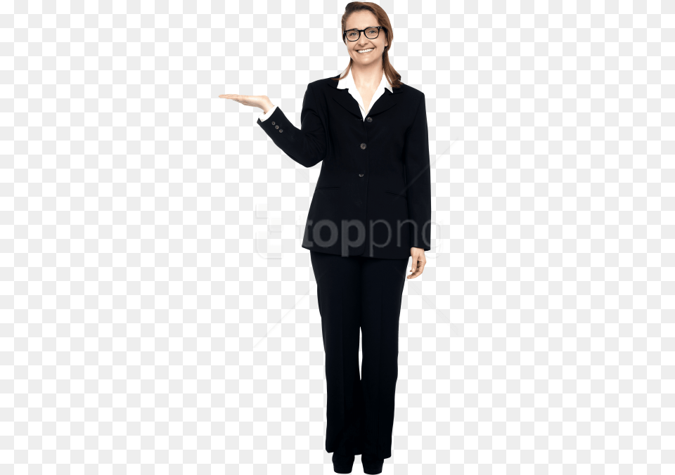 Download Women Pointing Left Images Background Waiter People, Suit, Clothing, Formal Wear, Standing Png Image