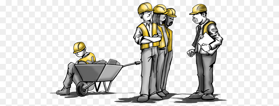 Download Workers Protecting Worker Cartoon, Hardhat, Clothing, Helmet, Person Free Transparent Png