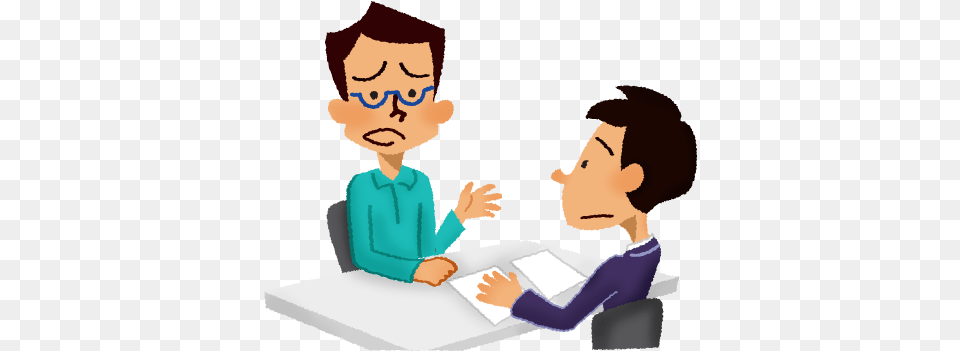 Download Worried Man Having Consultation Illustrations Person Angry Cartoon, Conversation, Interview, Baby, Face Free Transparent Png