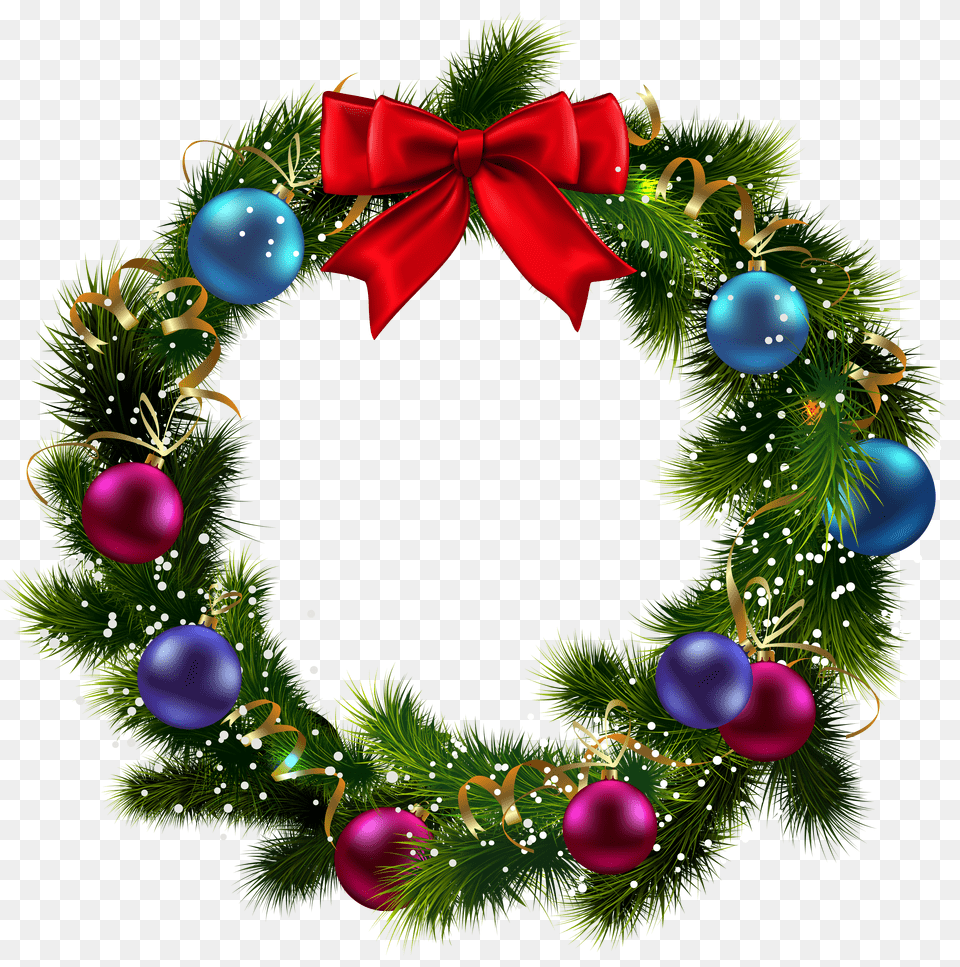 Download Wreath Clipart Light Christmas Wreath With Background Christmas Wreath Clipart Free Transparent Png