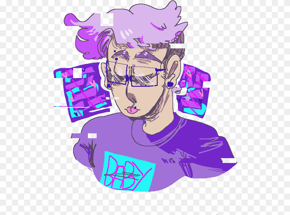 Download Wtf Is My Aesthetic Aesthetic Drawing, Purple, Art, Person, Man Free Png