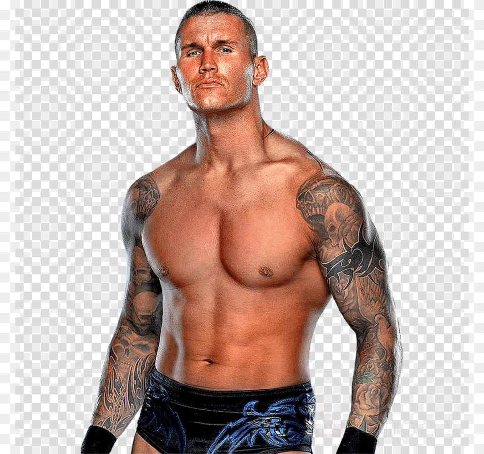 Download Wwe Brock Lesnar 2004 Clipart Randy Orton Randy Orton New Tattoo Hd, Person, Skin, Adult, Male Png Image