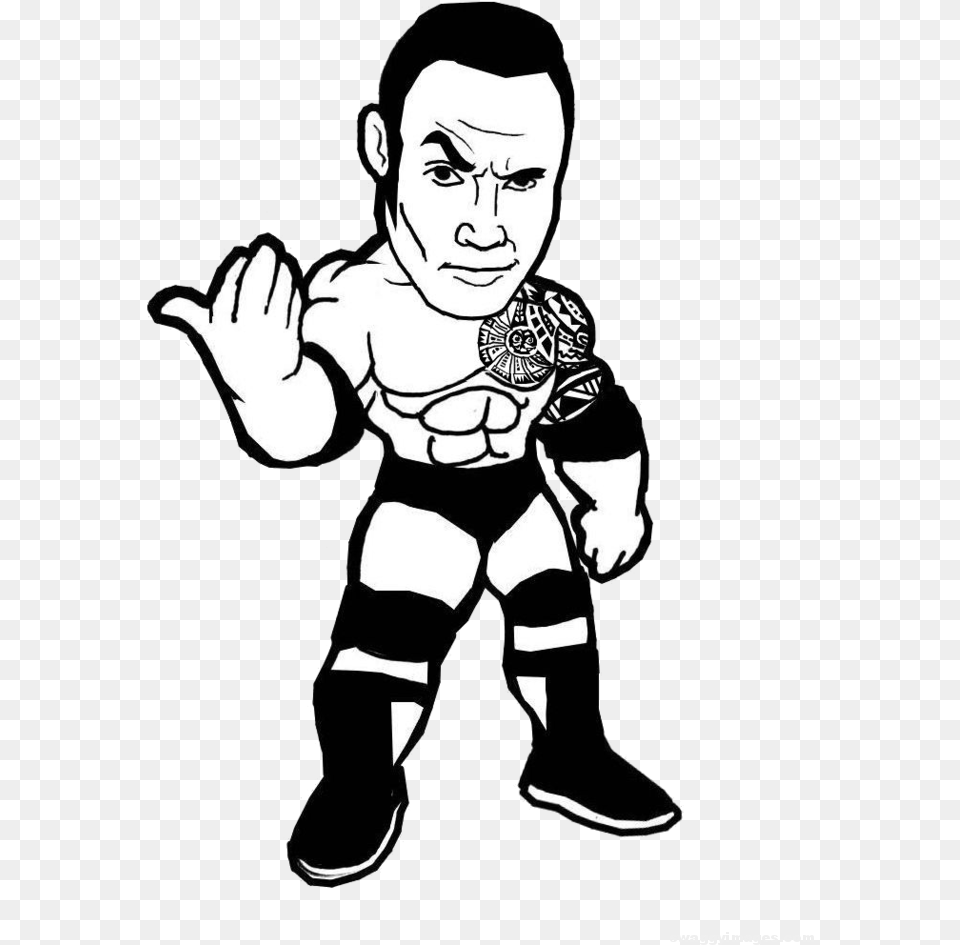 Download Wwe The Rock Cartoon, Baby, Person, Stencil, Head Free Transparent Png