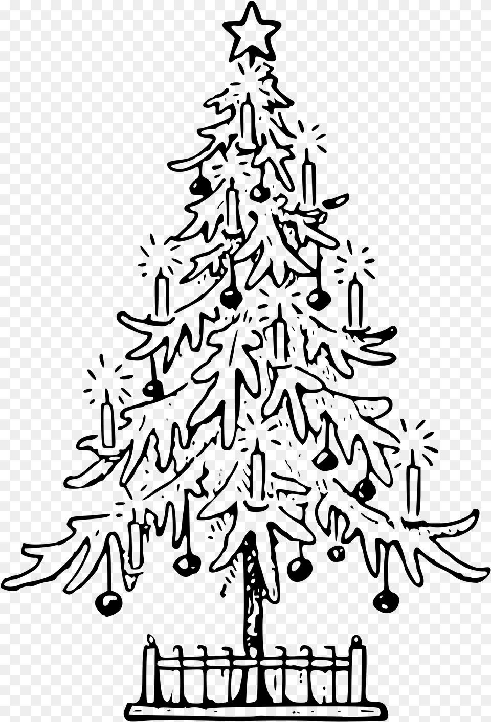Download X Christmas Tree Outline, Gray Png Image