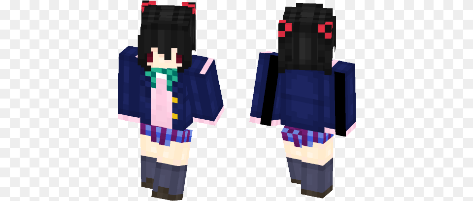 Download Yazawa Nico Love Live Minecraft Skin For Blue Hair Skin Minecraft, Person, Clothing, Shorts, T-shirt Png
