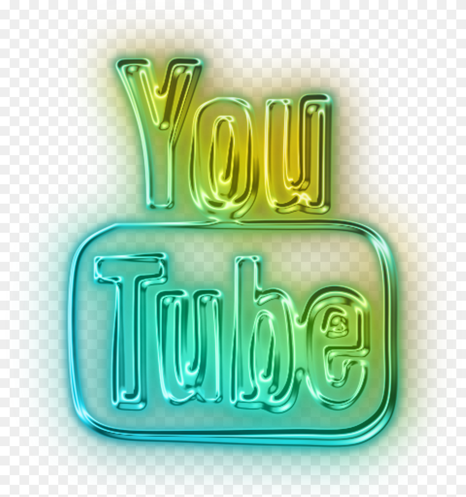 Youtube Logo 2010 Neon Led Logo De Youtube Led Neon, Light, Birthday Cake, Cake, Cream Free Png Download