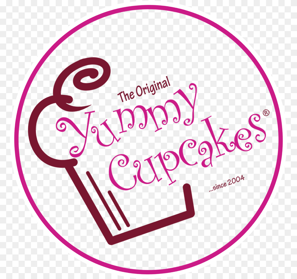 Download Yummy Cupcakes Logo Image Yummy Cupcakes, Sticker, Disk, Purple Free Png