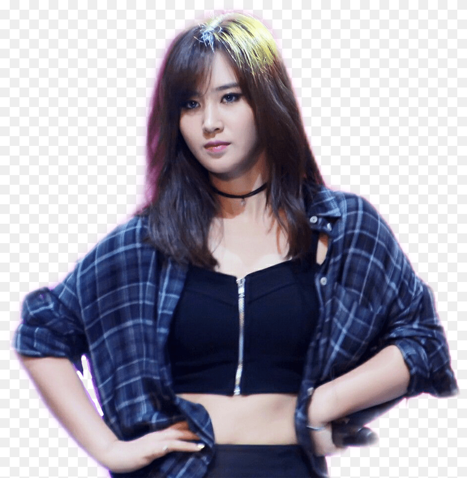 Download Yuri Sticker Snsd Tencent K Pop Live Music Full Tencent K Pop Live Music Yuri, Head, Blouse, Clothing, Purple Png