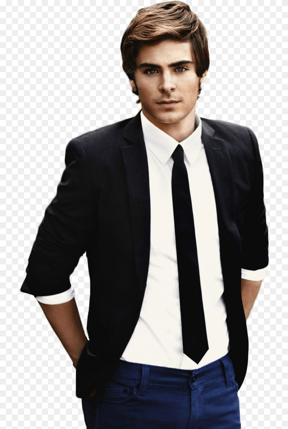 Download Zac Efron Pose Like A Model Boy Full Size Zac Efron Model, Accessories, Tie, Suit, Shirt Png Image