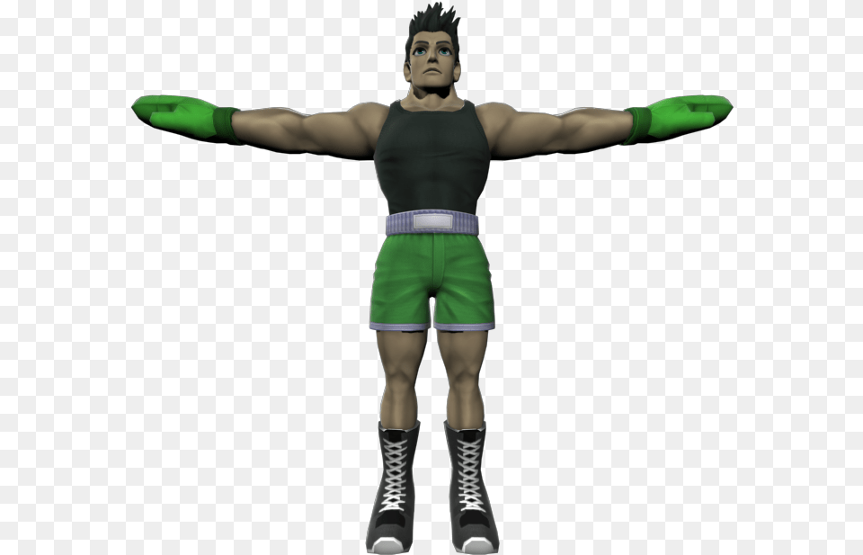 Download Zip Archive Little Mac T Pose, Clothing, Shorts, Person, Glove Png