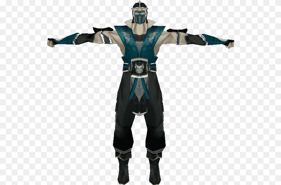 Zip Archive Mortal Kombat Unchained Sub Zero, Clothing, Costume, Person, Cross Free Png Download
