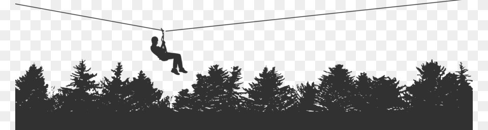 Download Zipline Silhouette Clipart Zip Line Clip Zipline Silhouette, Rope, Outdoors, Adventure, Leisure Activities Png Image