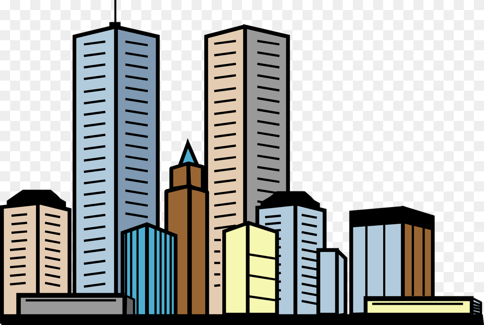 Downtown Clipart, Architecture, Skyscraper, Office Building, Metropolis Png Image