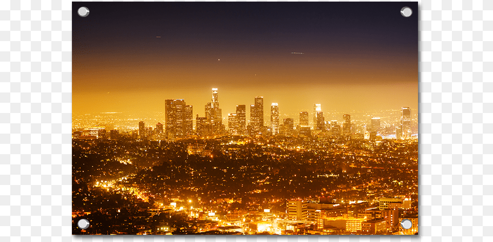 Downtown Los Angeles Skyline Orange Los Andzheles, Architecture, Outdoors, Night, Nature Png Image