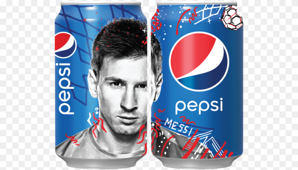 Doza Pepsi Leo Messi Pepsi Can 250ml Carton, Adult, Person, Man, Male Png