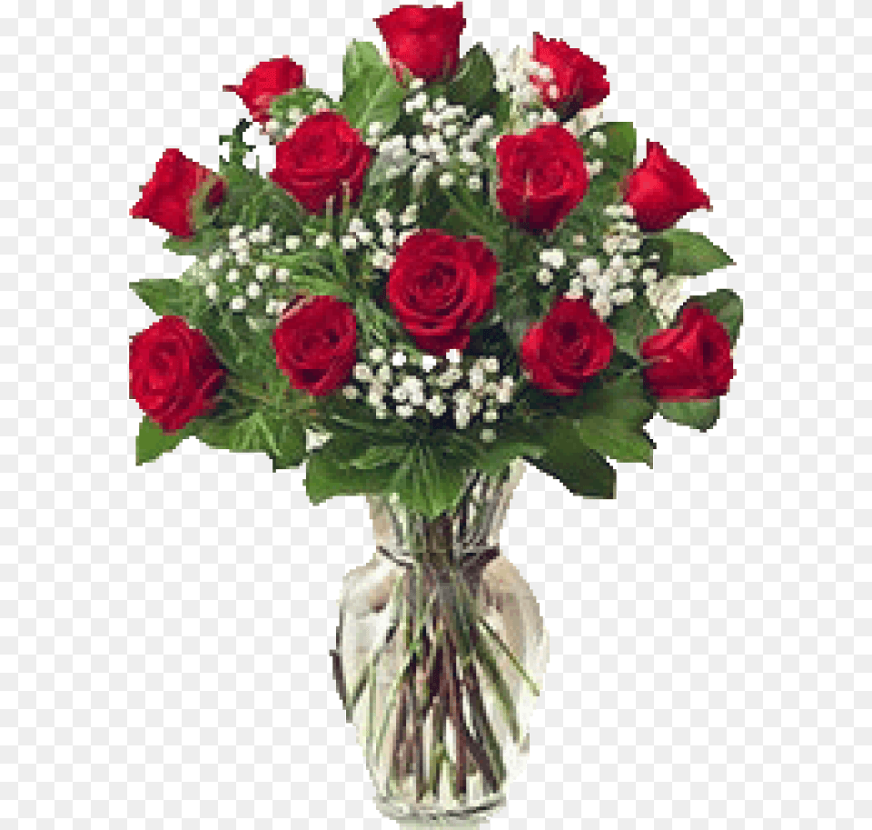 Dozen Roses With Babyquots Breath 1 Dozen Red Roses, Jar, Rose, Flower, Flower Arrangement Free Png Download
