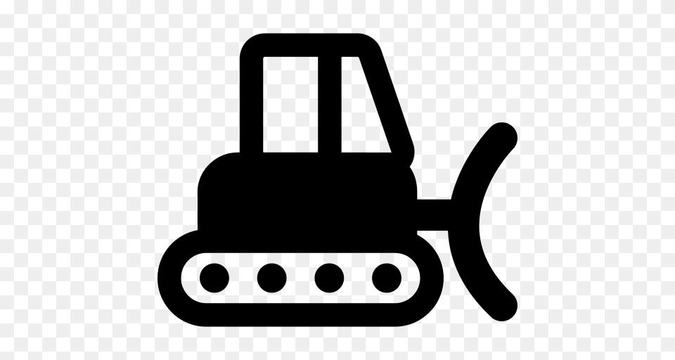 Dozer Icon, Gray Free Png