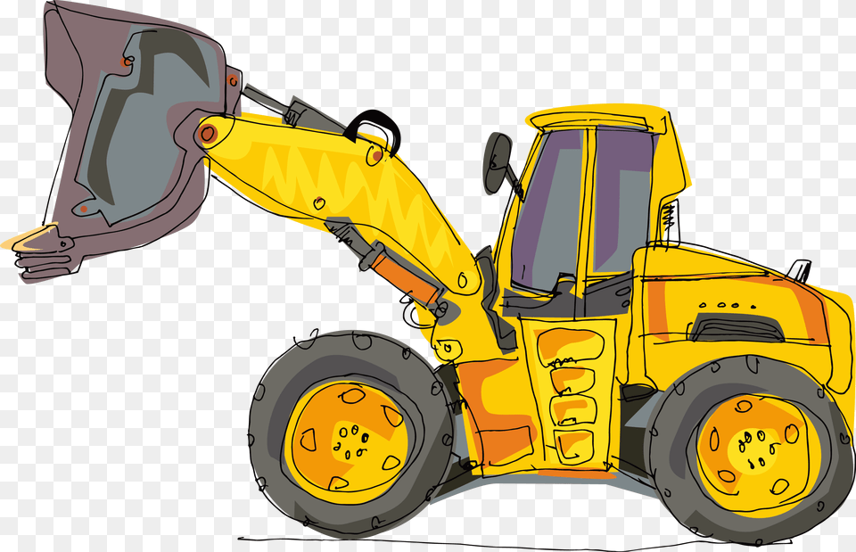 Dozer Vector Back Hoe Excavator, Machine, Bulldozer Free Transparent Png