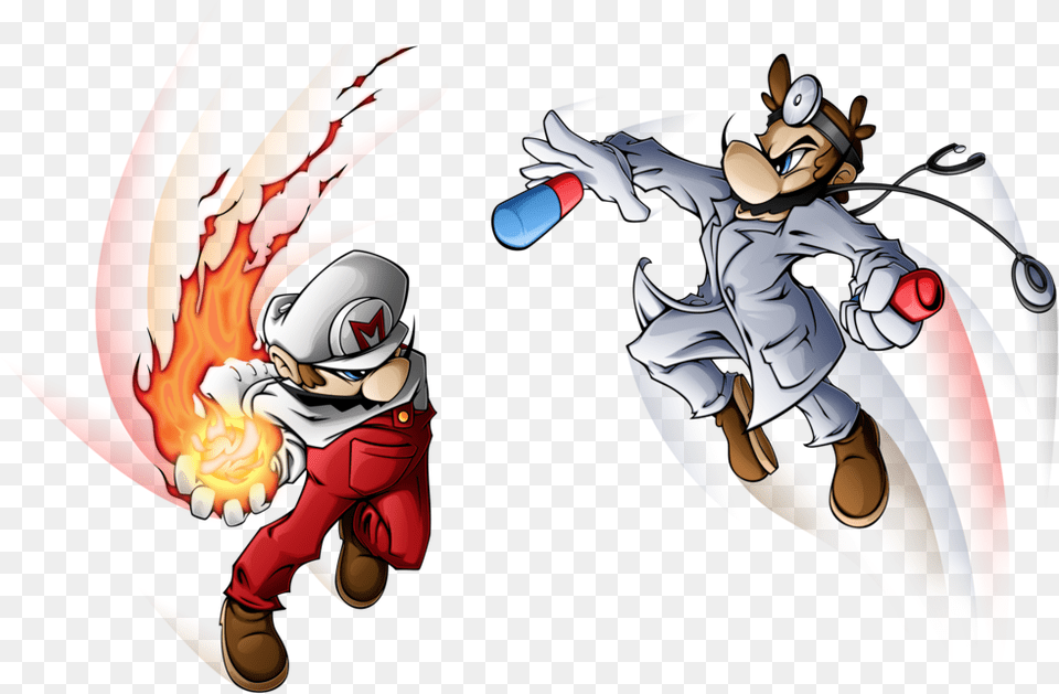 Dr Mario Vs Fire Mario, Book, Comics, Publication, Baby Free Transparent Png