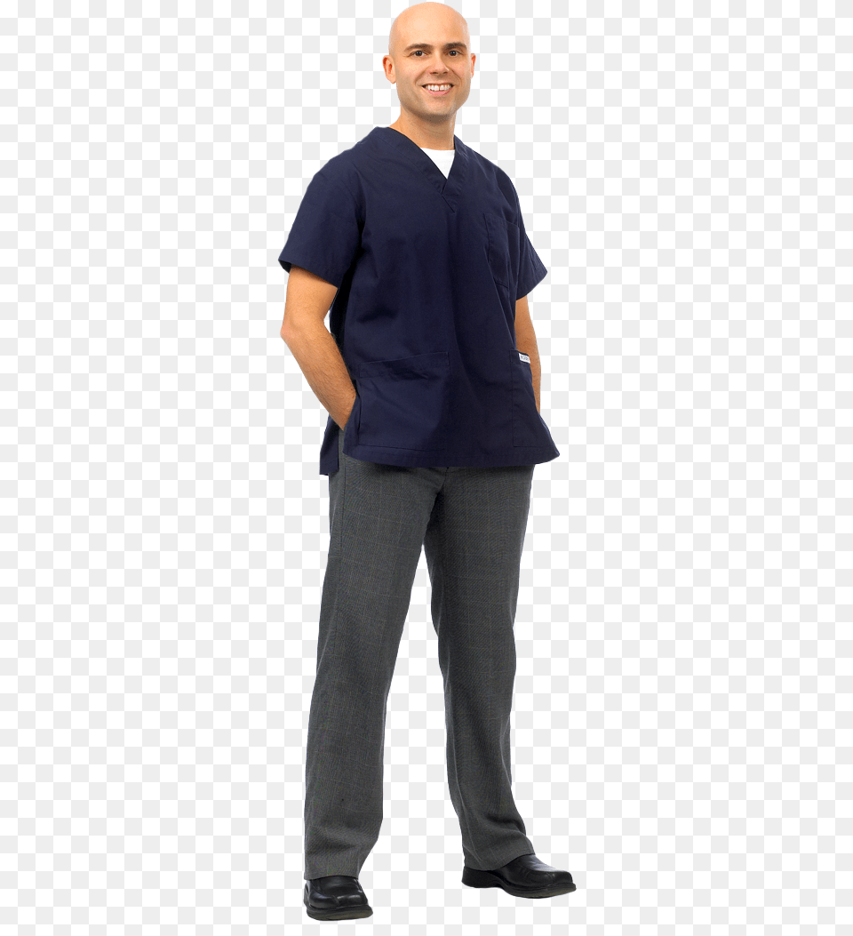 Dr Mathieu Faubertdoctor Standing Dentist Standing, Clothing, Person, Home Decor, Pants Free Png Download