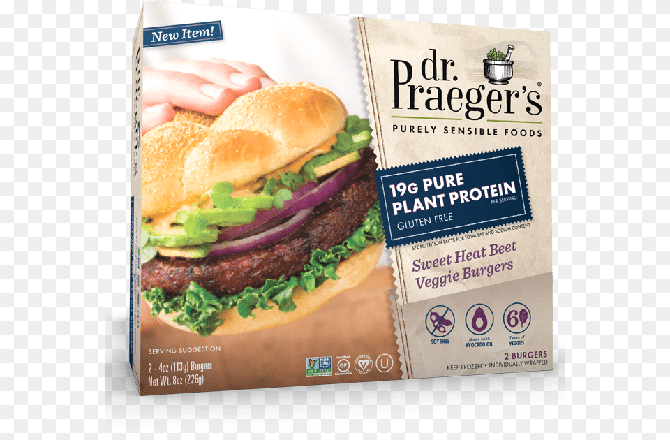 Dr Praeger39s Veggie Burgers Protein, Advertisement, Burger, Food, Poster Png Image
