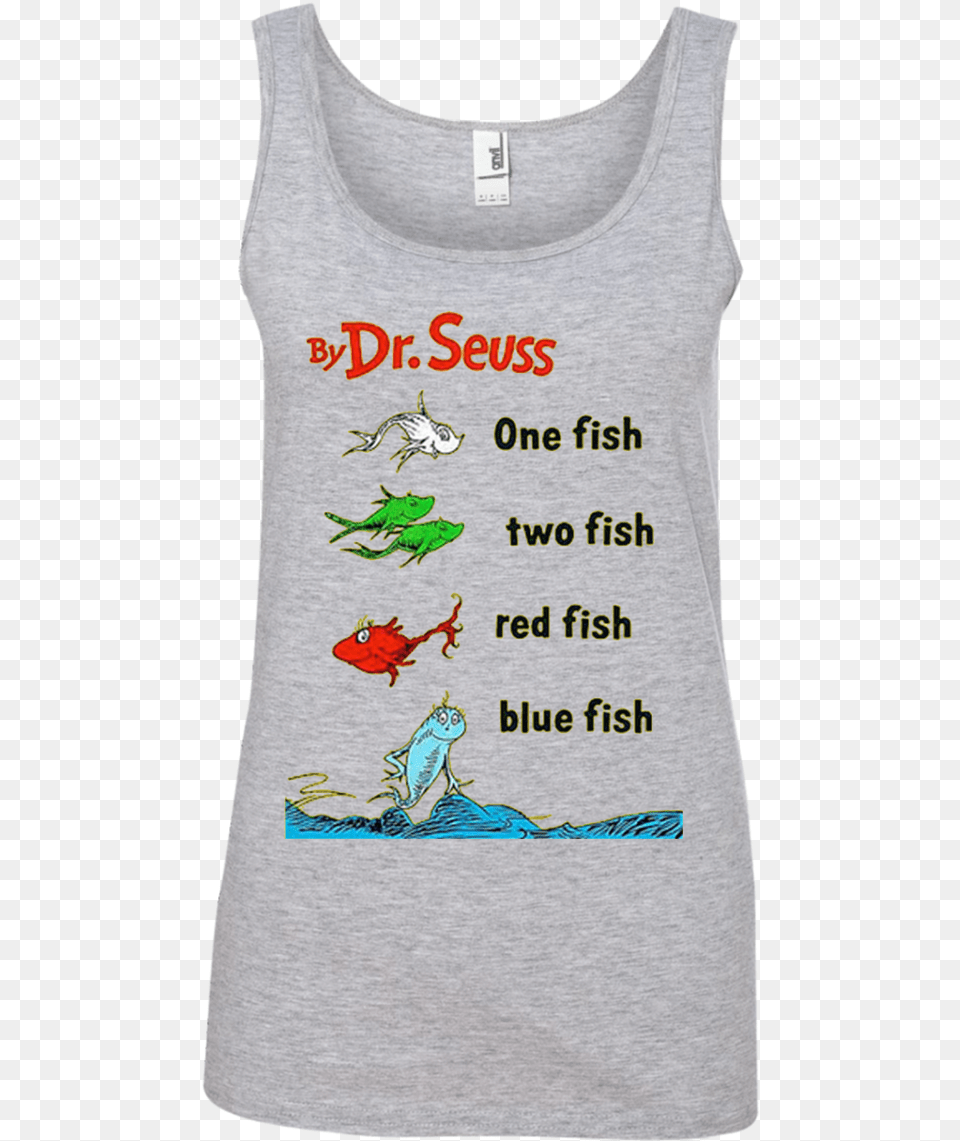 Dr Seuss Book Covers One Fish Two Fish Red Fish Blue, Clothing, T-shirt, Tank Top, Shirt Free Png