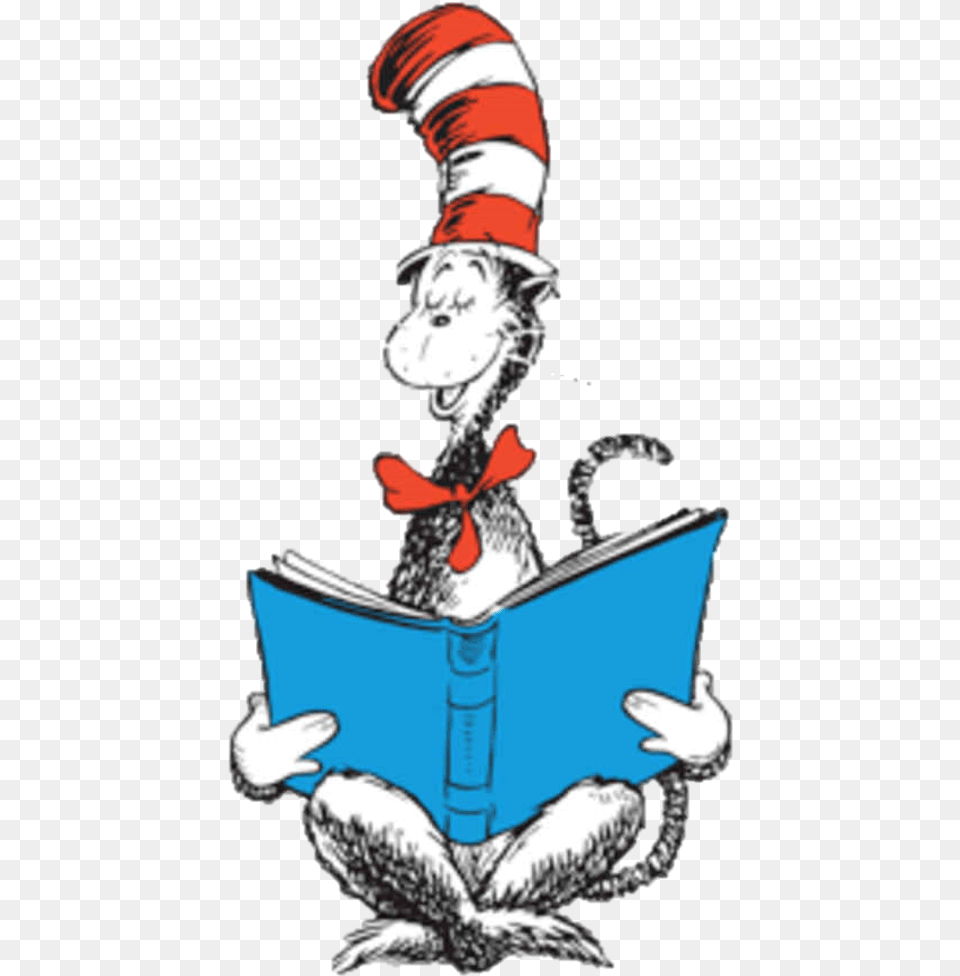 Dr Seuss Cat Reading, Person, Book, Publication, Adult Png