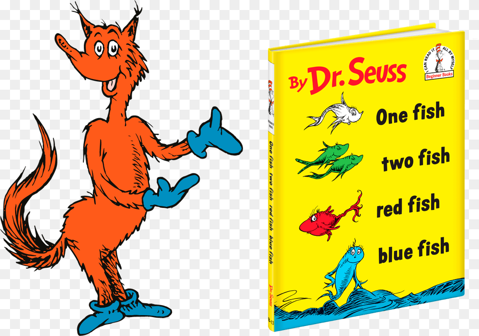 Dr Seuss Clipart Reading One Fish Two Fish Book, Comics, Publication, Person Free Transparent Png
