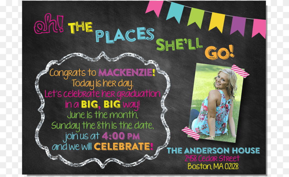 Dr Seuss Oh The Places You Ll Go Graduation Invitations, Advertisement, Person, Poster, Face Png