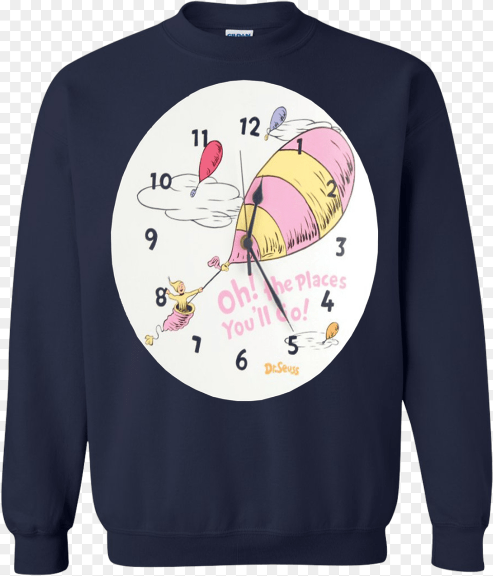 Dr Seuss Oh The Places You39ll Go T Shirt Hoodie Sweter Trend Lab Drseuss Wall Clock Oh, Clothing, T-shirt, Knitwear, Sweater Free Transparent Png