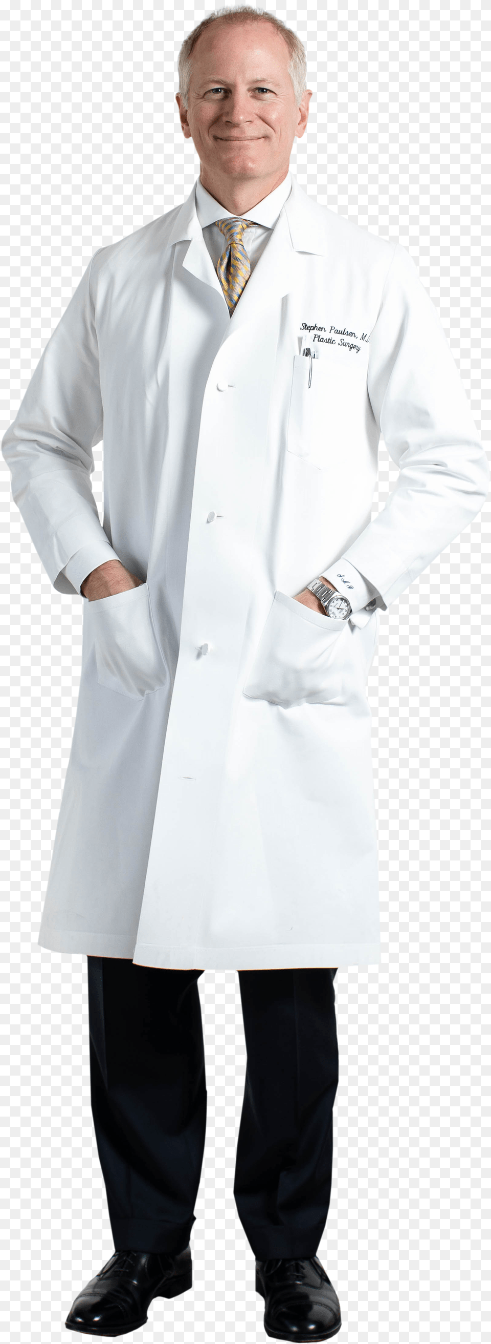 Dr Stephen Paulsen Tulsa Plastic Surgeon Standing, Lab Coat, Clothing, Coat, Adult Free Png