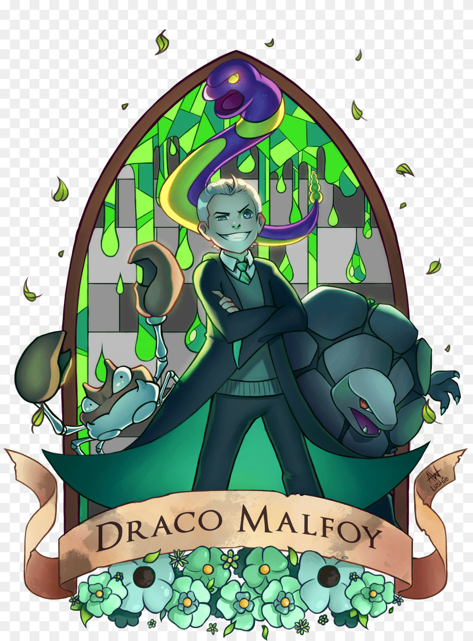 Draco Malfoy Harry Potter Pokemon Team, Art, Book, Comics, Publication Free Png Download
