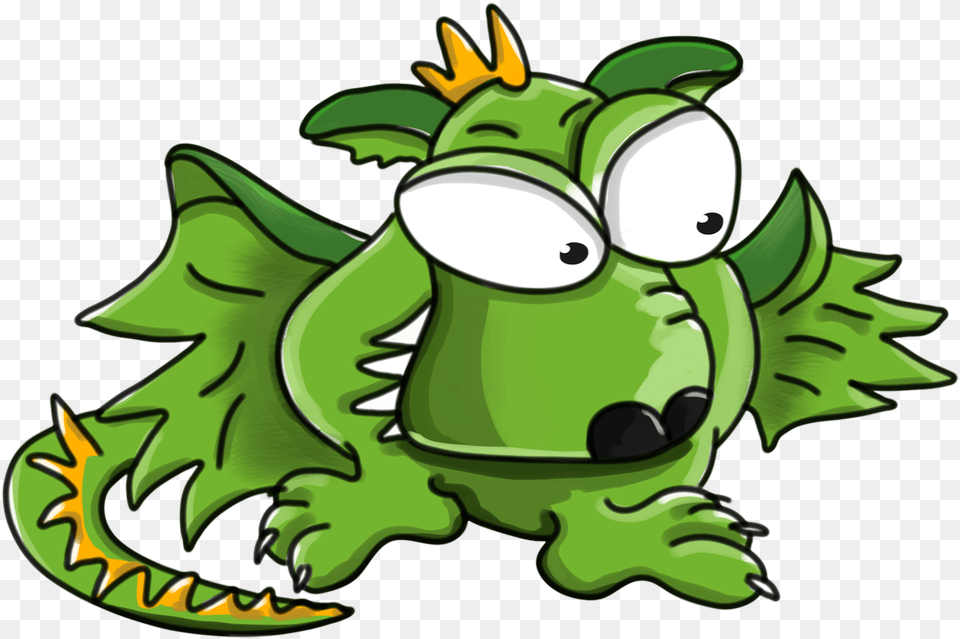Draconin Green Dragon Cartoon Character Free Png Download