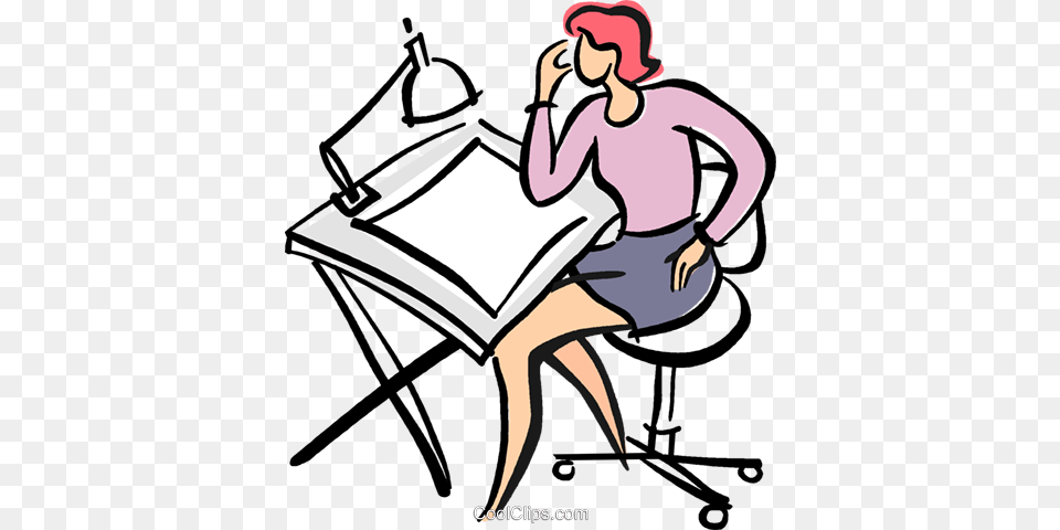 Drafting Table Royalty Vector Clip Art Illustration, Book, Publication, Baby, Person Png