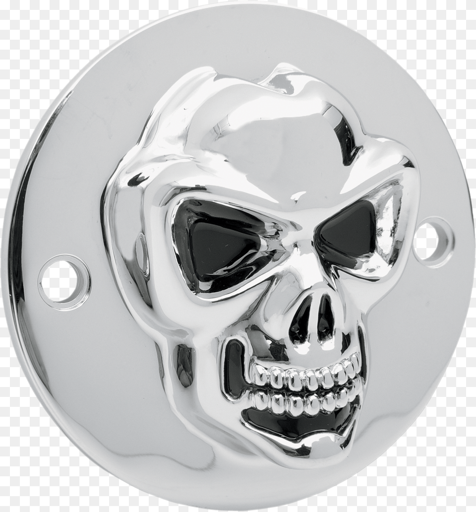 Drag Specialties Chrome Skull 2 Hole Points Cover 70 19 Harley Davidson Sportster, Accessories, Buckle, Helmet Free Png