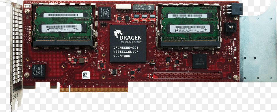 Dragen Board With Chip And Memory Video Card Png Image
