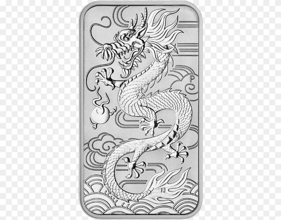 Dragon 1oz Silver Coin 2018 Rectangular 2018 Australian Silver Dragon, Person, Skin, Tattoo Png Image